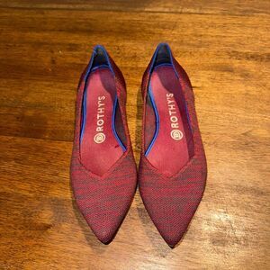 Rothy's The Point Cabernet Herringbone Flat Shoes
